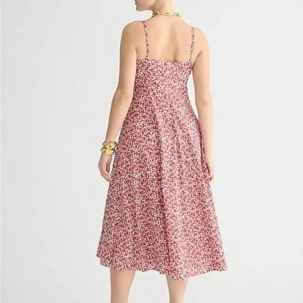NWT J.Crew Seamed Flare Midi Dress in Liberty® Eliza's Red Fabric Size 6
